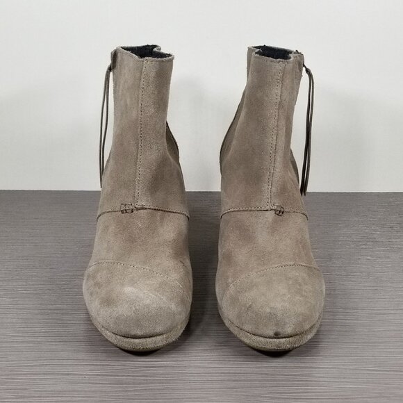 TOMS Desert Suede Wedge Bootie, Taupe Suede, Womens Size 11 - Picture 2 of 14